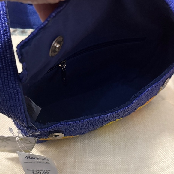 Beaded Blue and Yellow Fruit Design Bag - Picture 7 of 7